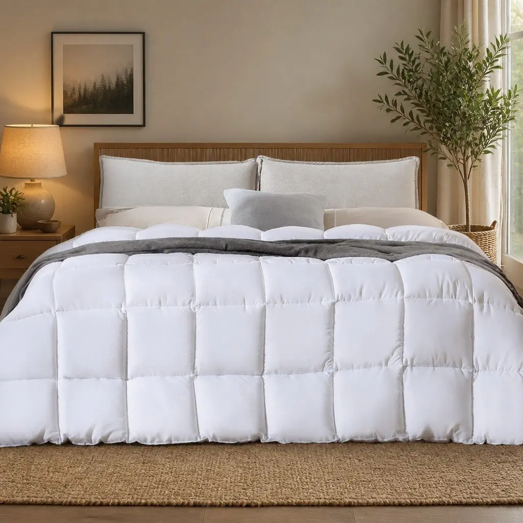 All Season Bamboo Quilt 400GSM Queen Baffle Box Design Soft Hypoallergenic Sleep