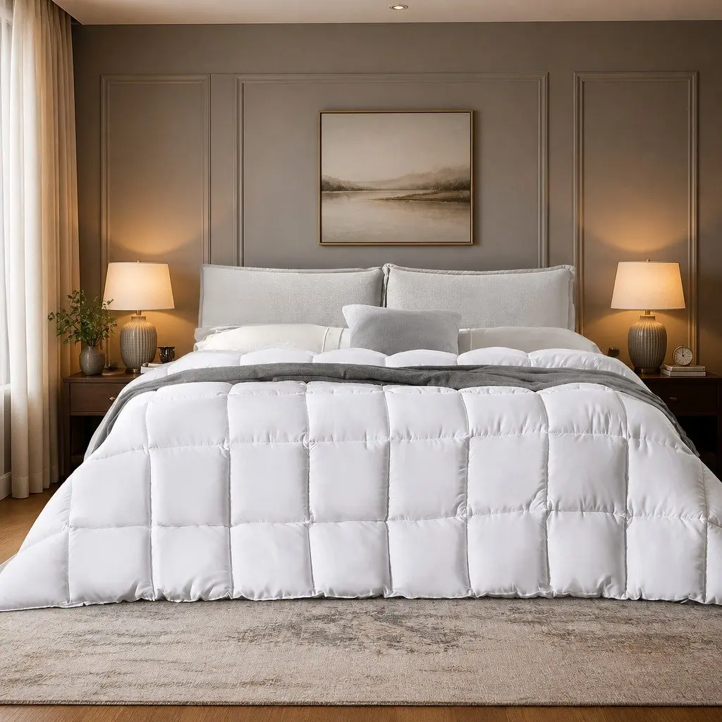 Bamboo Quilt White Single 200GSM All Season Lightweight Soft Breathable