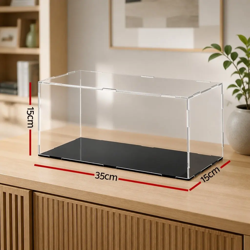 Acrylic Display Case Clear 35x15x15cm Dustproof Box for Collectibles Figures Toys