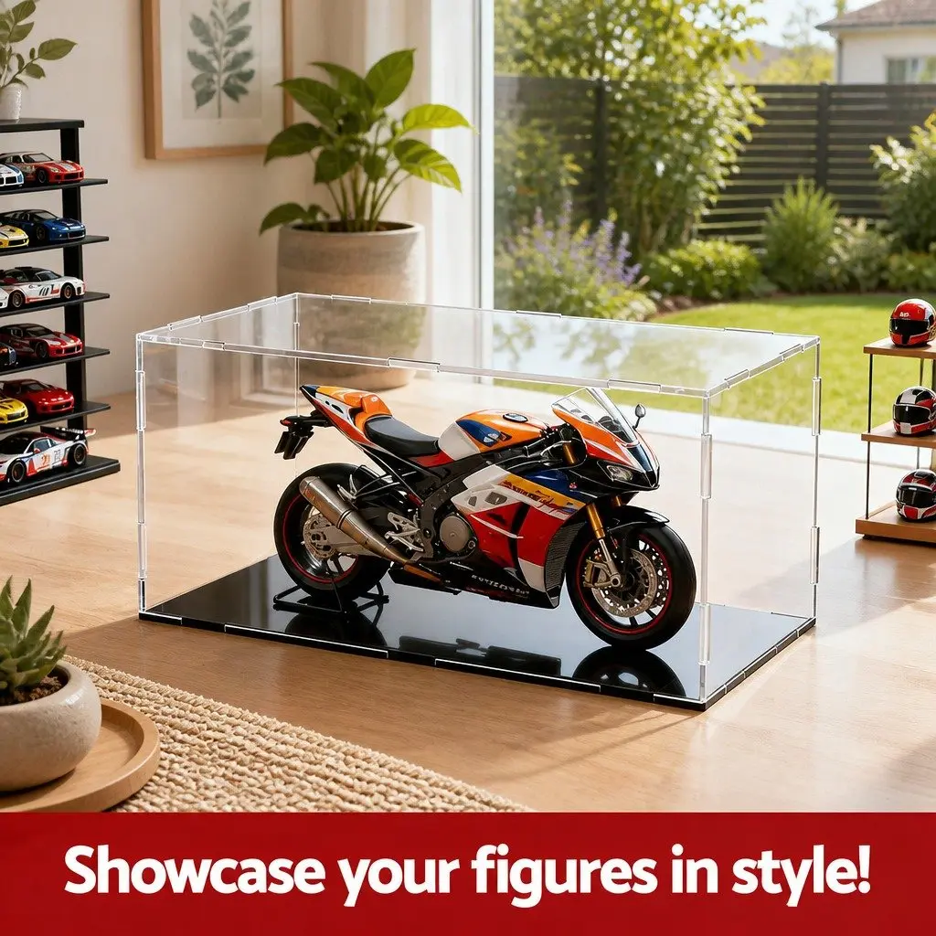 Acrylic Display Case Clear 35x15x15cm Dustproof Box for Collectibles Figures Toys