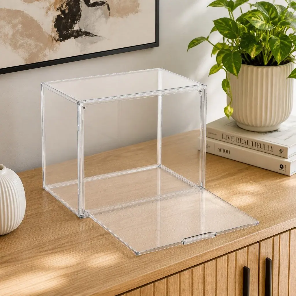 Acrylic Display Case Transparent 36cm Dustproof Protection Box for Collectibles Figures