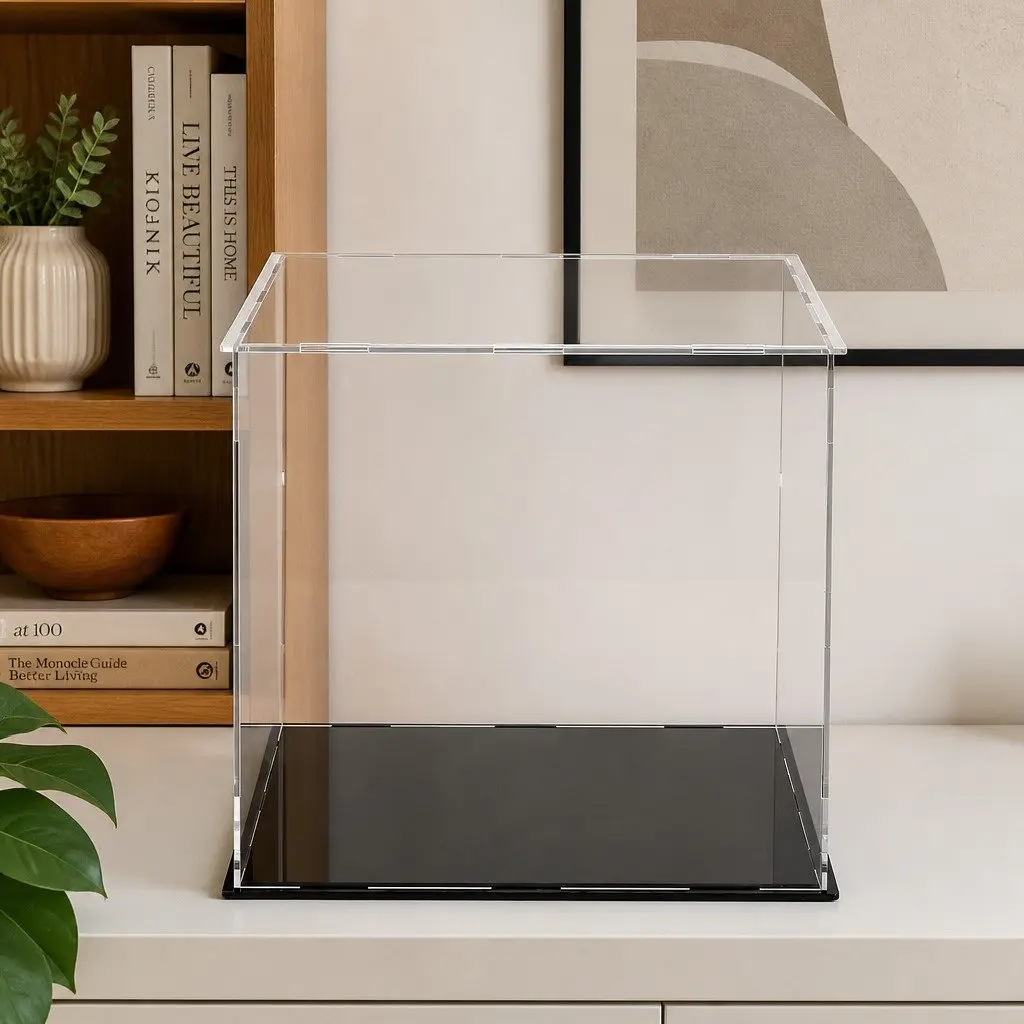 Acrylic Display Case Transparent 30x30x30cm Dustproof Protection Box for Collectibles Toys