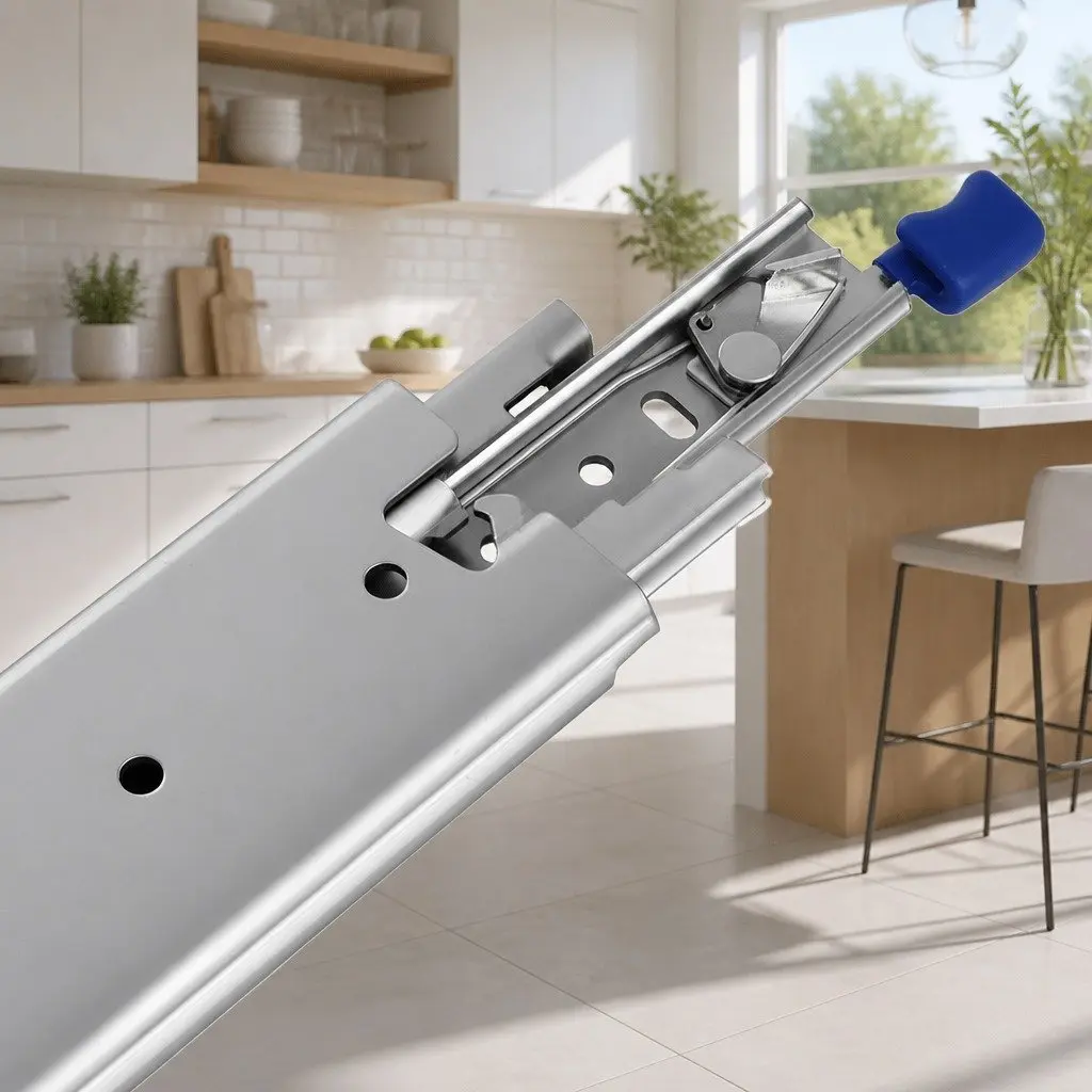 Heavy Duty Drawer Slides Silver 914-1829mm Full Extension Locking Mechanism 227kg Load Capacity