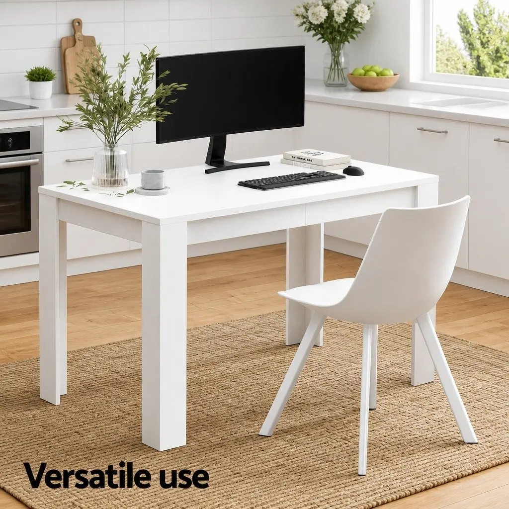 Dining Table and 4 Chairs Set Rectangle White Kitchen Dining Room Furniture
