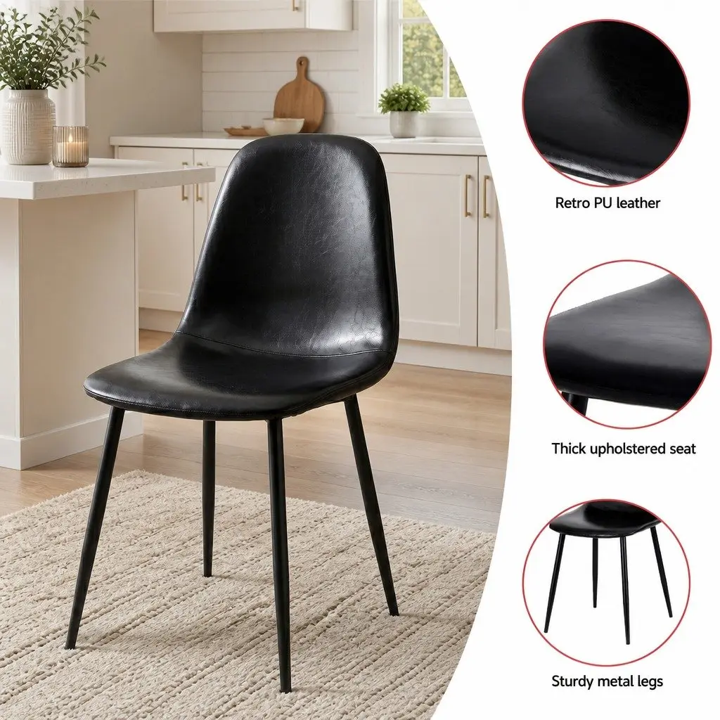 Dining Table and Chairs Set 5pcs Foldable Gateleg Design Black White Kitchen