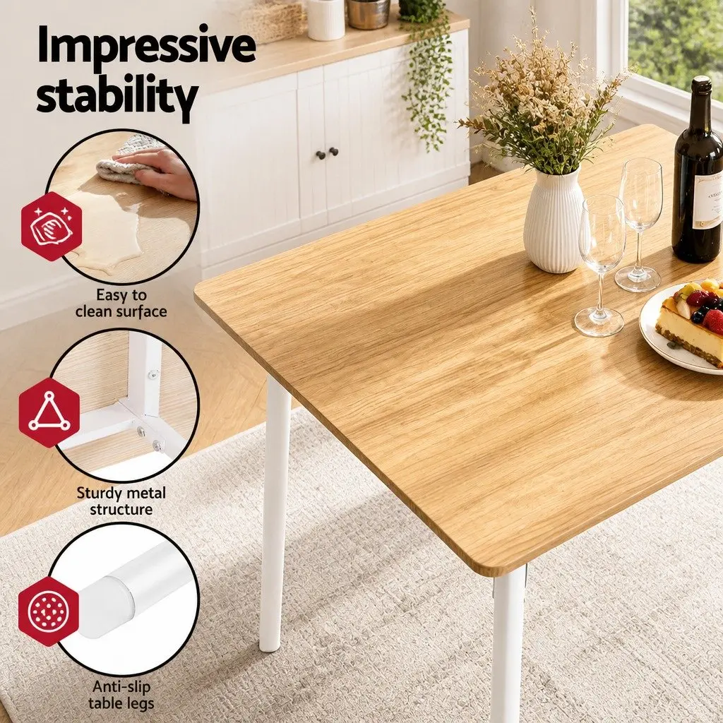 Dining Table and Chairs Set of 4 with Bench Kitchen Furniture Natural Wood