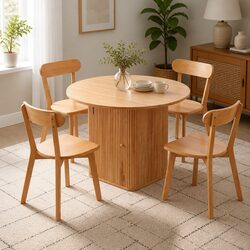 Compact 4-Seater Dining Table with Chairs