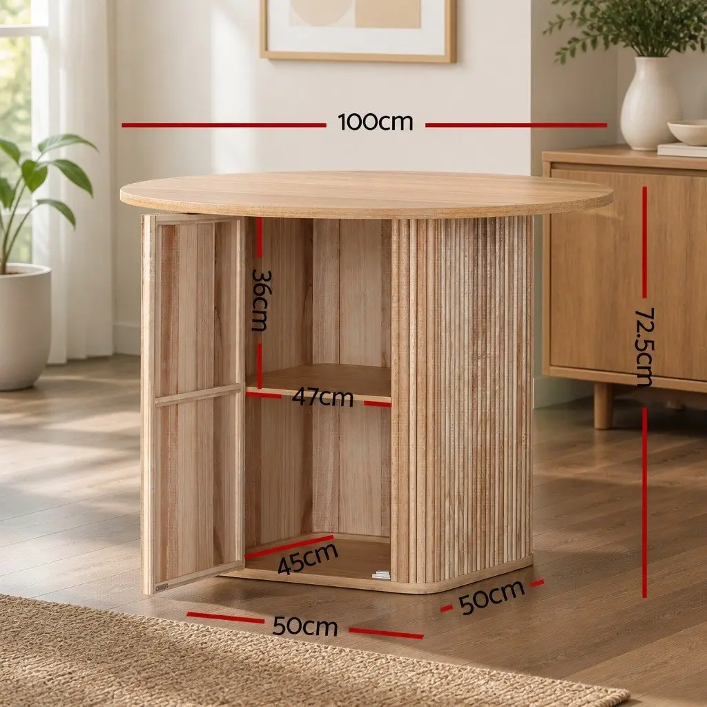 4-Seater Dining Set Pine Wood Square Table 100cm with Under-Table Storage and Ergonomic Chairs