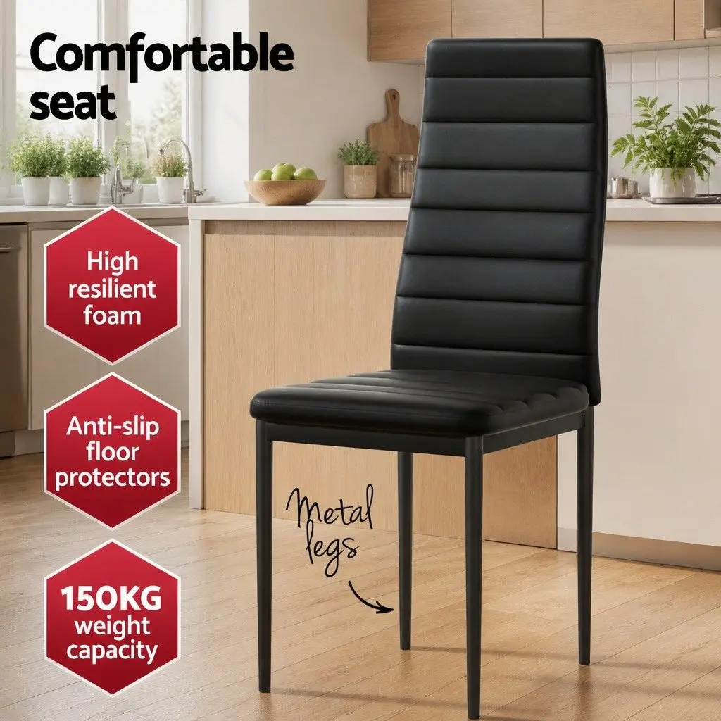 Dining Set Oak 120x80cm Industrial Style Metal Legs 4 Chairs with Cushioned Seats