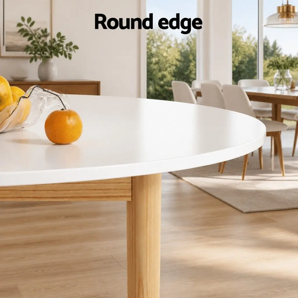 Dining Set White Round Table 4 Chairs Easy Assembly