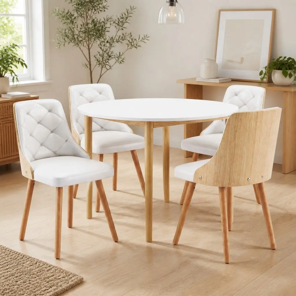 Round Dining Table and Chairs for 4