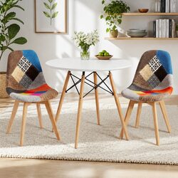 Dining Table and Chairs Set 3PCS Round 2 Seater Kitchen Breakfast Nook Dining