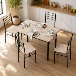 Concise Modern Dining Table and Chair Set of 5