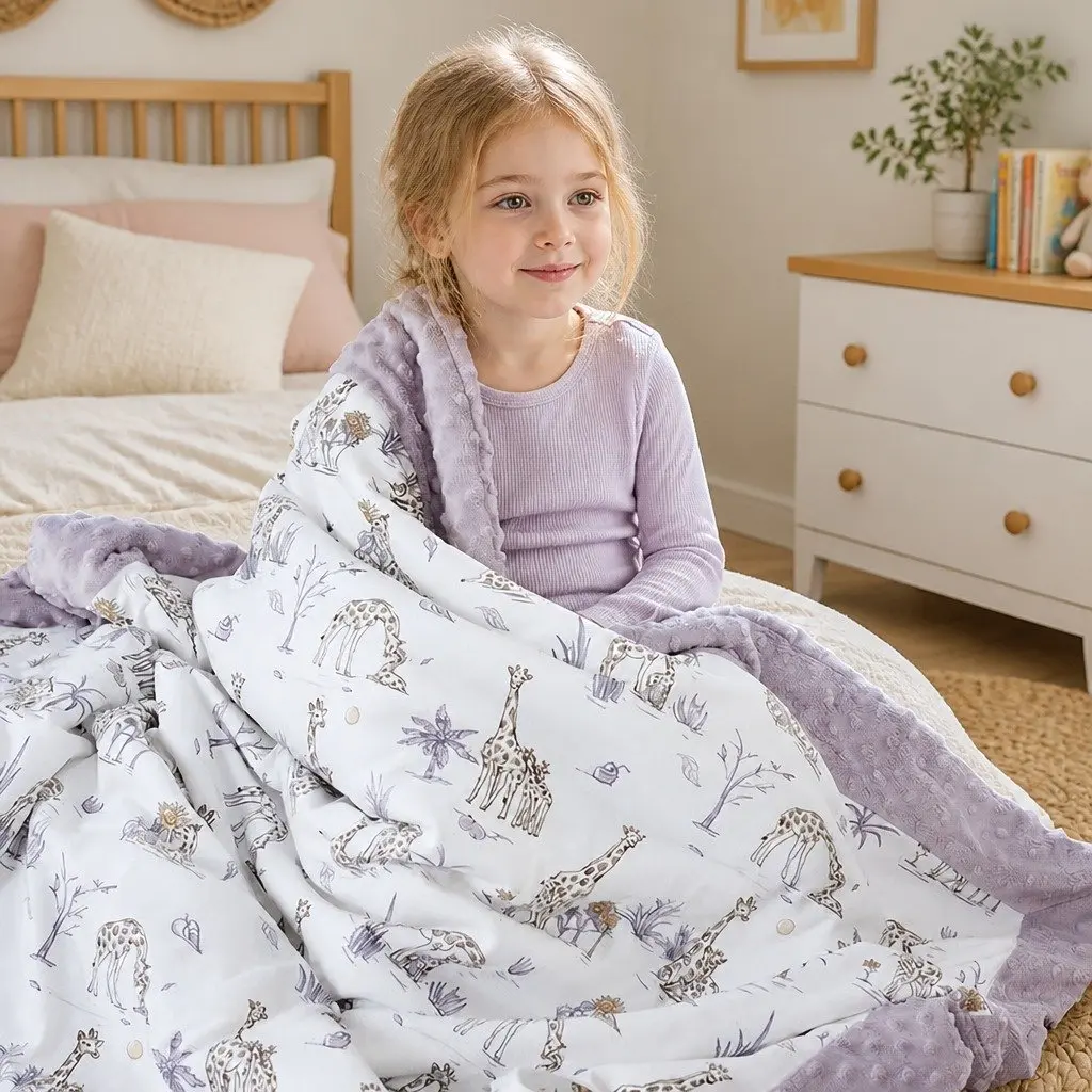 Kids Padded Blanket Soft Bamboo Cotton 2.5 Tog Hypoallergenic Gentle on Sensitive Skin