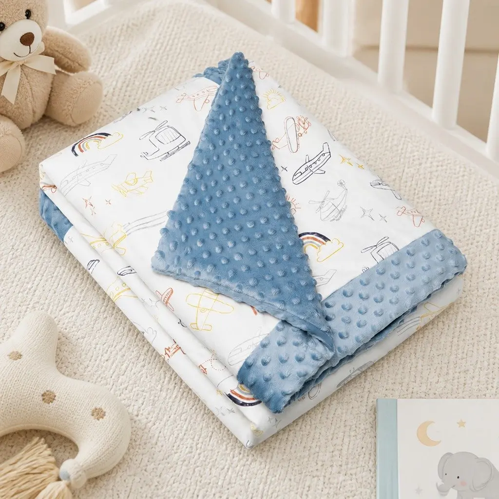 Kids Padded Minky Blanket 2.5 Tog Crib Stroller Car Seat Shade Nursing Cover