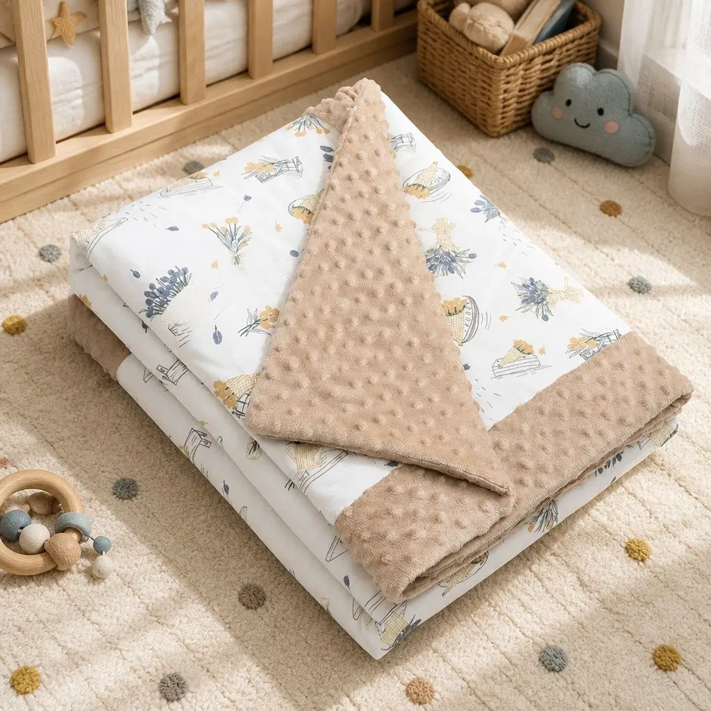 Kids Padded Minky Blanket 2.5 Tog Crib Stroller Car Seat Shade Nursing Cover