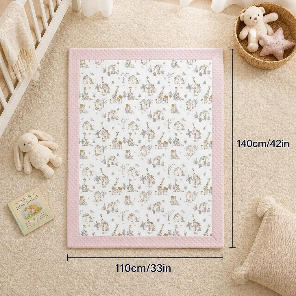 Kids Padded Minky Cotton Blanket 2.5 Tog Crib Stroller Car Seat Nursing Cover