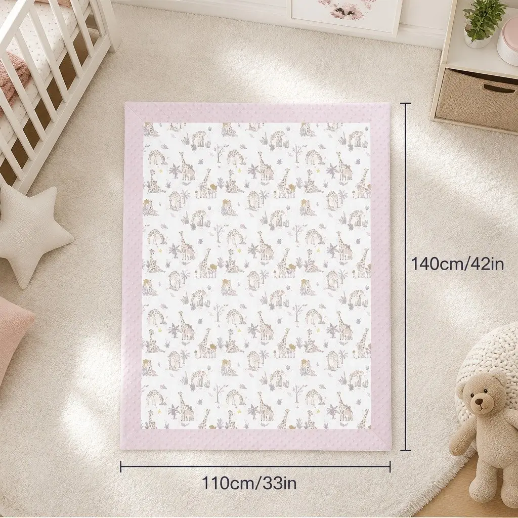 Kids Padded Minky Cotton Blanket 2.5 tog Crib Stroller Car Seat Cover Nursing