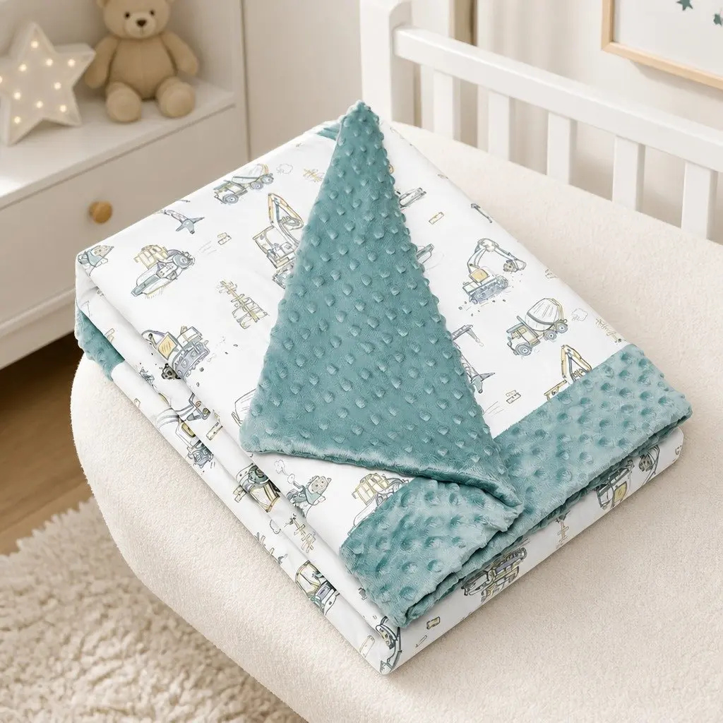 Kids Padded Minky Cotton Blanket 2.5 tog Crib Stroller Car Seat Cover Nursing