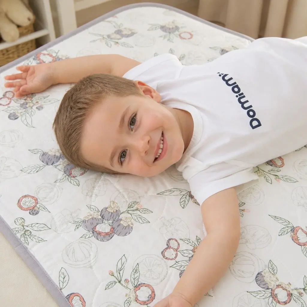 Double-Sided Nappy Changing Mat Waterproof Bamboo Cotton 60x90cm