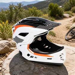Compact Kids Safety Helmet, Size S, Black & White Design