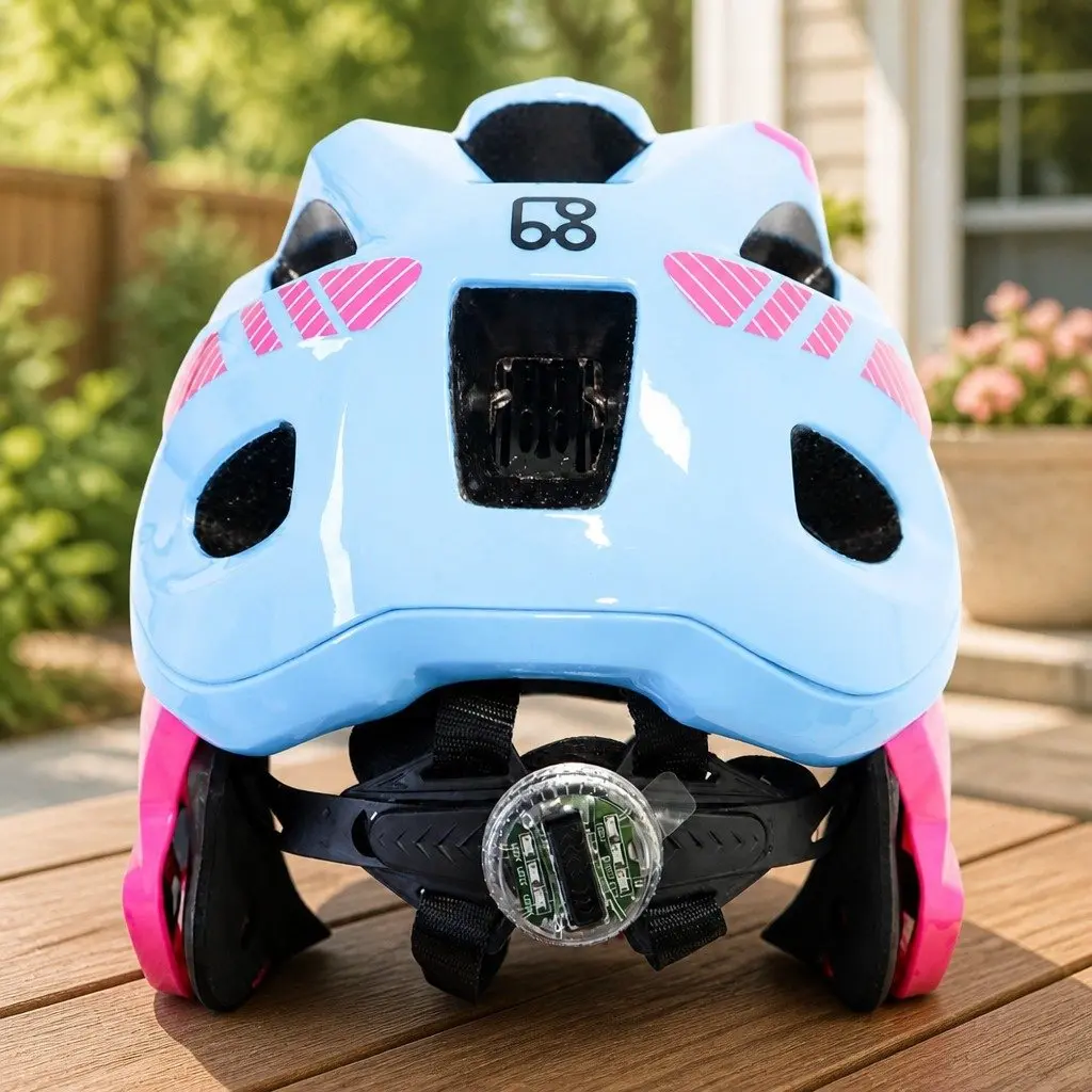 Kids Helmet M Size Dual Tone Pink Blue Lightweight Head Protection