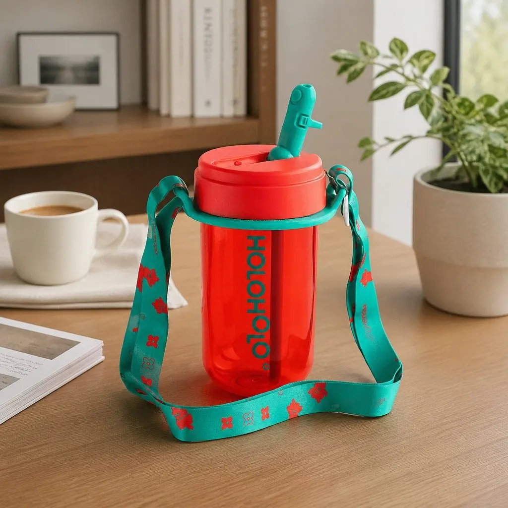 Purple Coffee Cup Holder with Strap