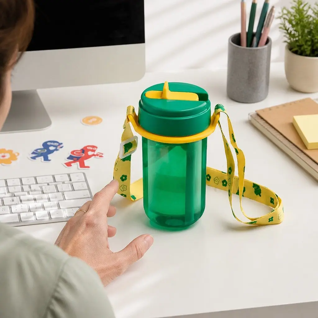 Coffee Cup Carrier White Portable Strap Holder Beverage Accessory On-the-Go
