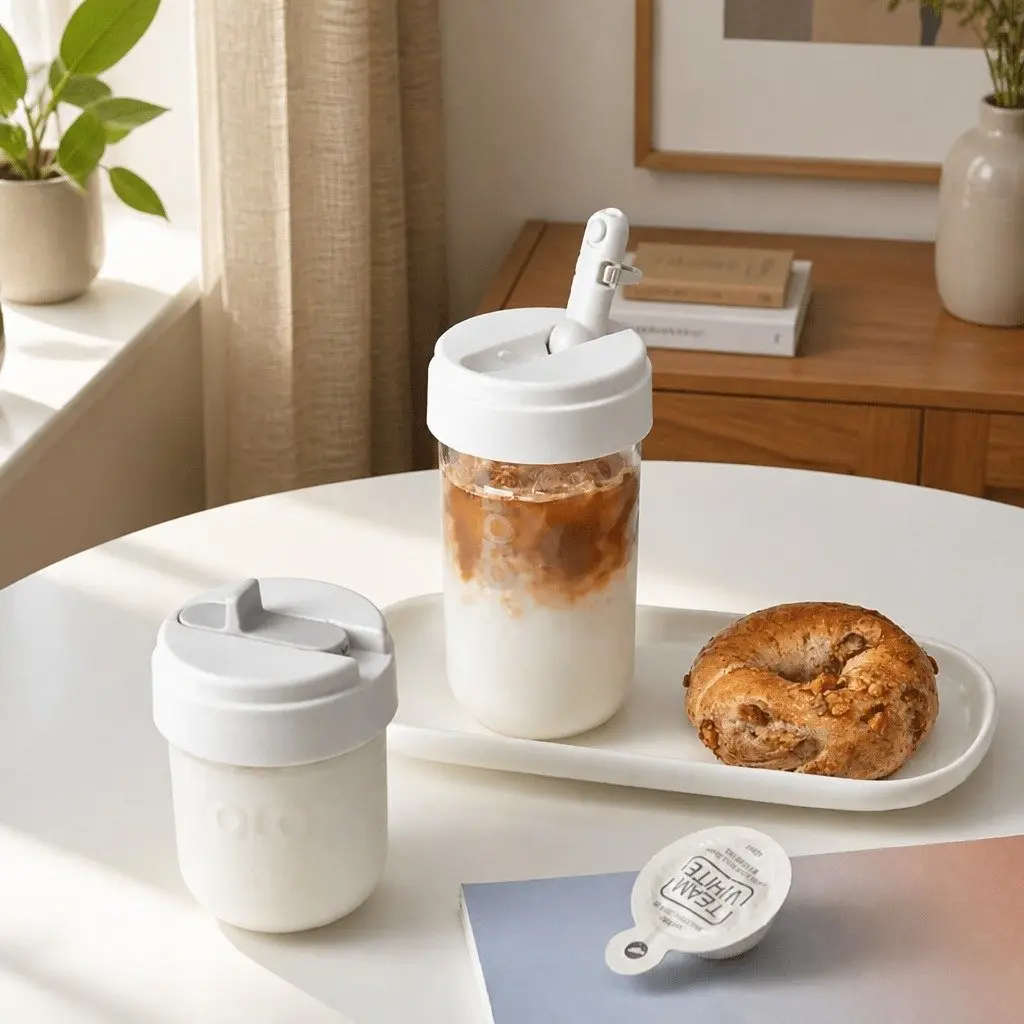 Reusable Coffee Cup Grey 300ml Heat-Resistant Durable Drinkware