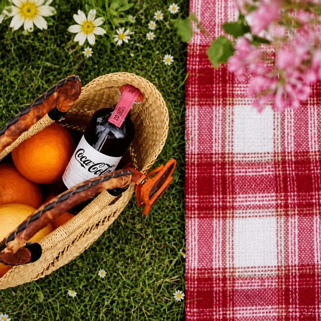 Picnic Mat Brown Plaid Medium 150x100cm Portable Waterproof Easy Clean