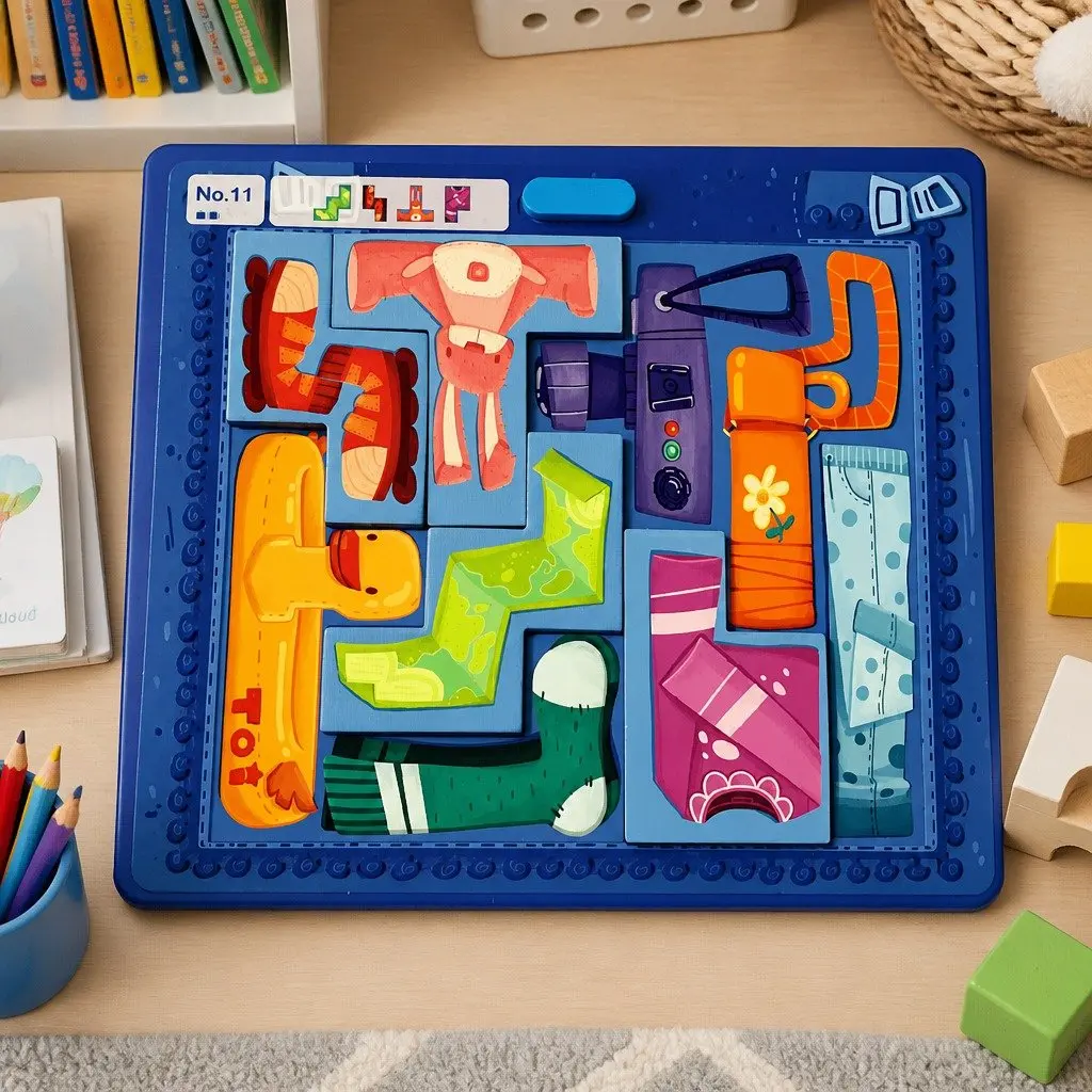 Educational Magnetic Game Toy Portable Suitcase 23cm Cognitive Skill Development