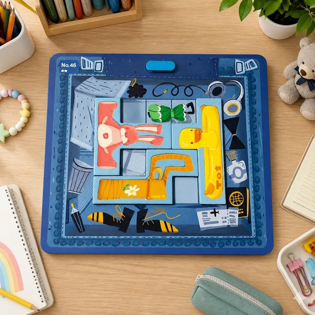 Educational Magnetic Game Toy Portable Suitcase 23cm Cognitive Skill Development