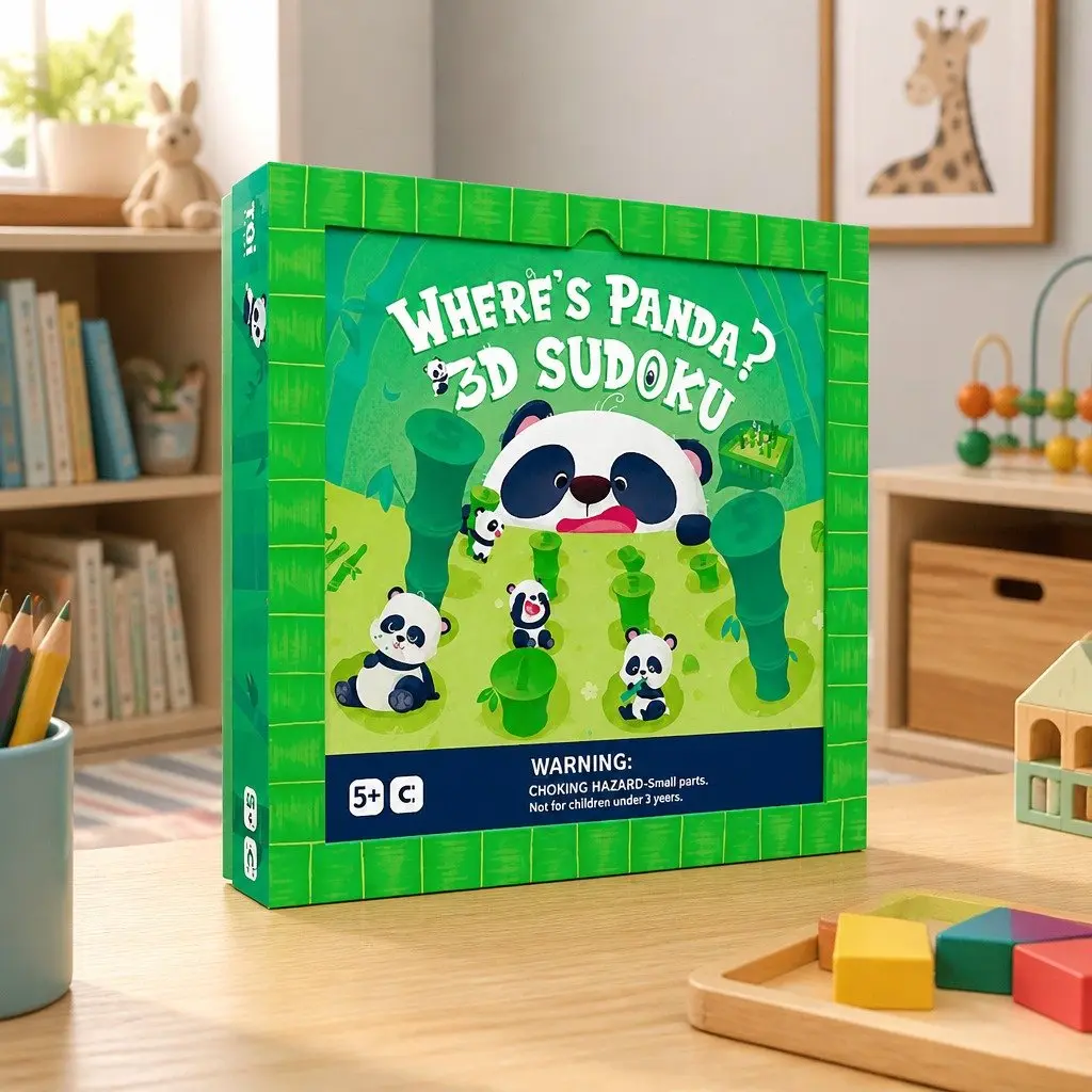 3D Sudoku Puzzle Board Game Magnetic Pieces Kids Brain Teaser Logic Game