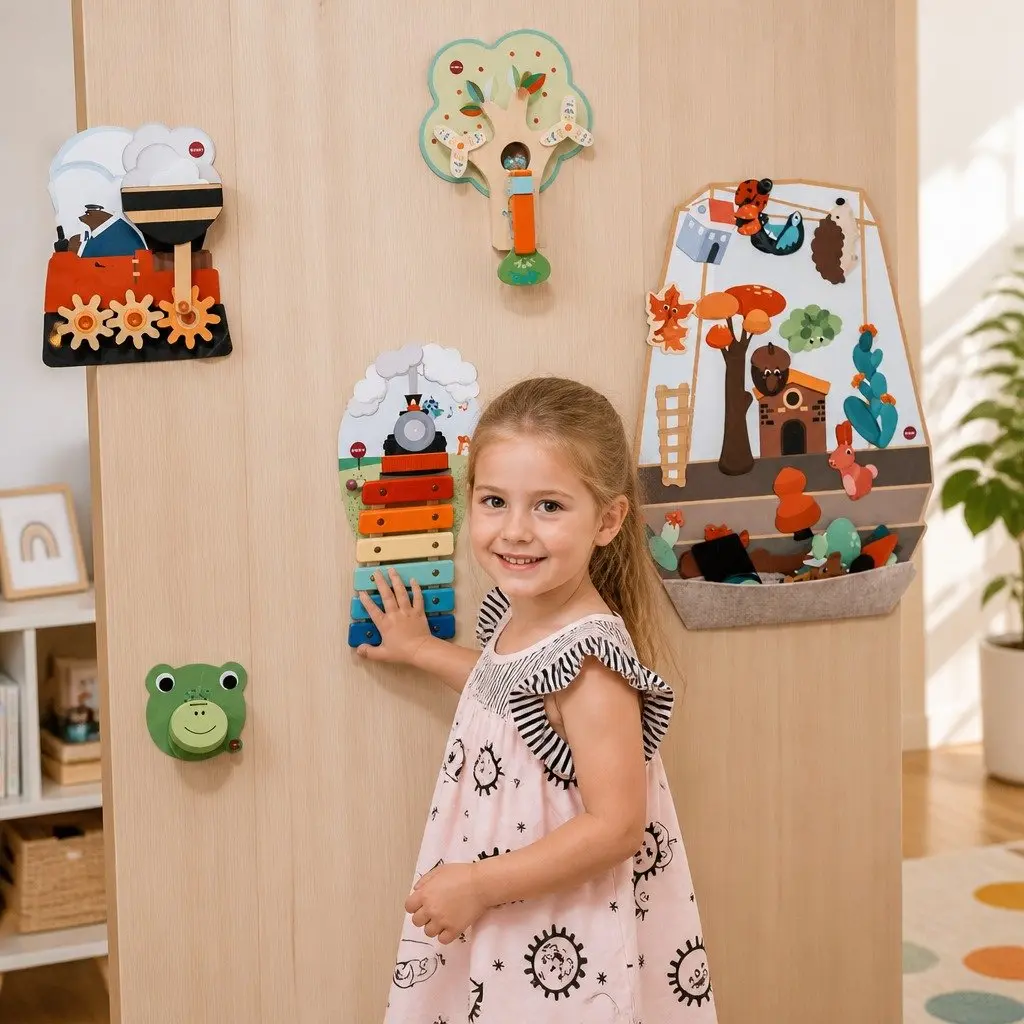 Magnetic Building Set Garden Theme Wall Mounted Educational Play for Kids 27 Pieces