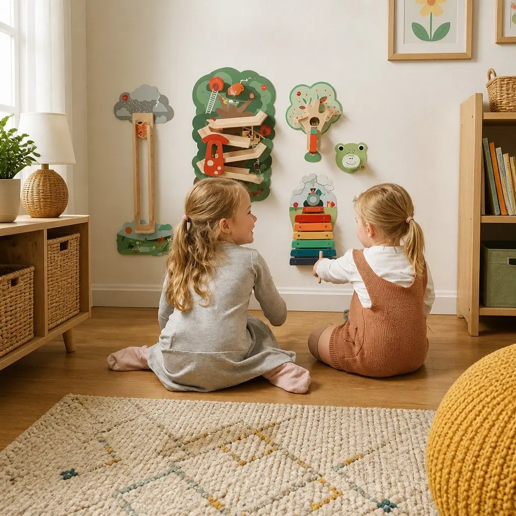 Wooden Ramp Toy Wall-Mounted Tree Top Adventure Kids Caterpillar Activity