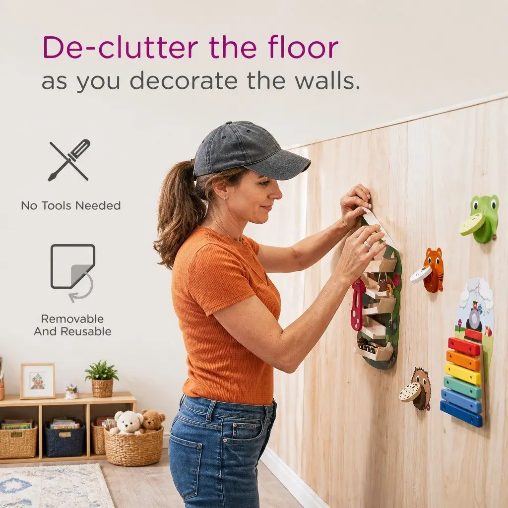Wooden Ramp Toy Wall-Mounted Tree Top Adventure Kids Caterpillar Activity