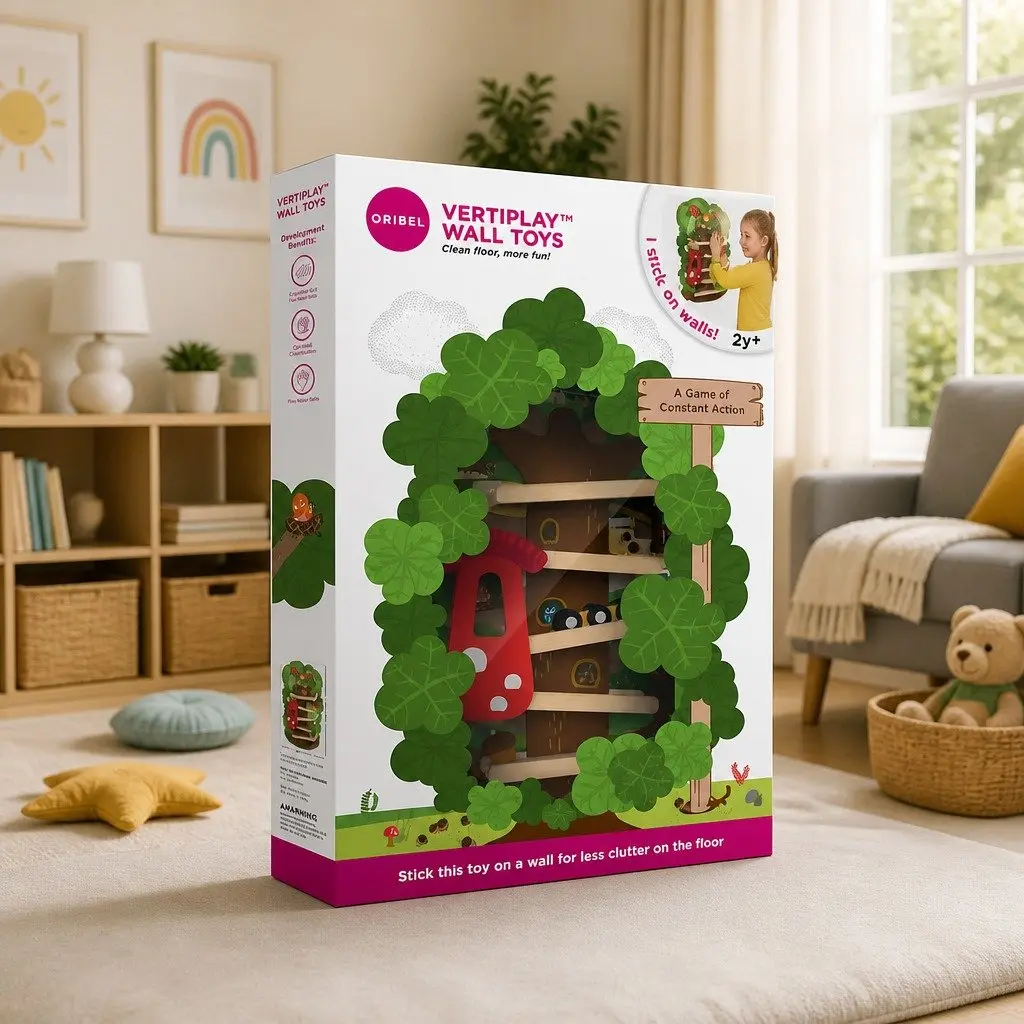 Wooden Ramp Toy Wall-Mounted Tree Top Adventure Kids Caterpillar Activity