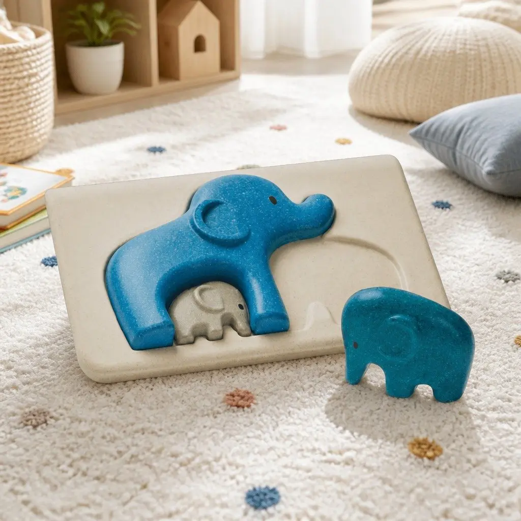 Wooden Elephant Puzzle 21cm Multi-Colour Fine Motor Skills Problem Solving Toy