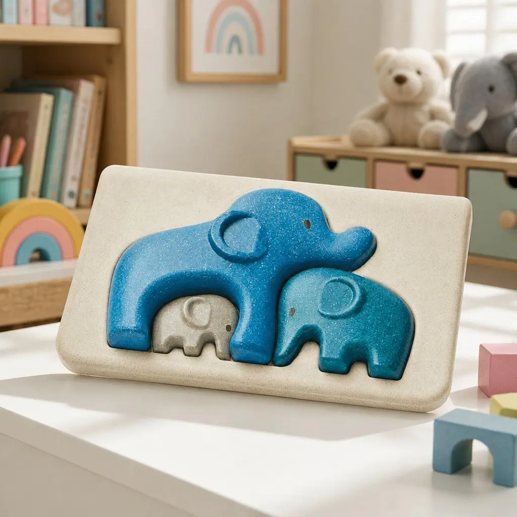 Wooden Elephant Puzzle 21cm Multi-Colour Fine Motor Skills Problem Solving Toy