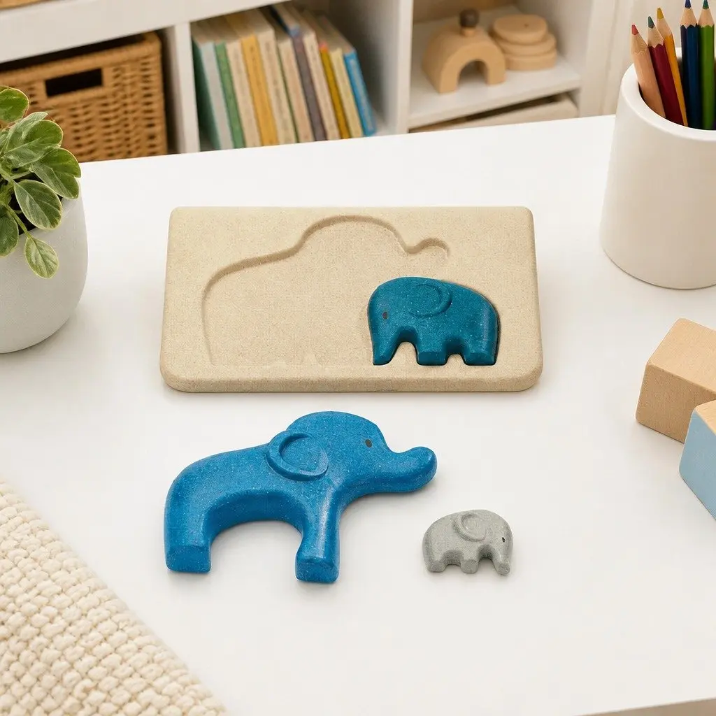 Wooden Elephant Puzzle 21cm Multi-Colour Fine Motor Skills Problem Solving Toy