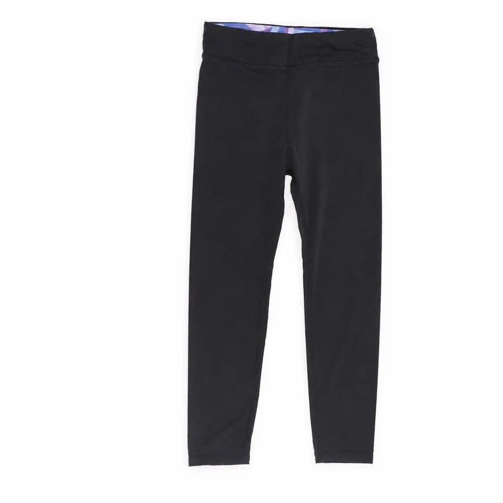 Black Kids Leggings Size 140 Casual Wear Stretchy Elastic Waistband Gym