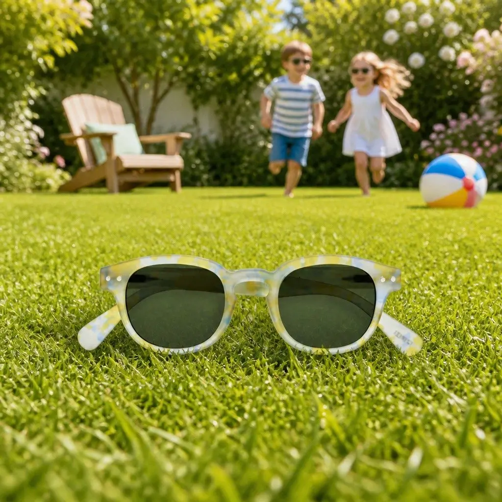 Kids Sunglasses UV Protection Lightweight Flexible Square Frame Outdoor