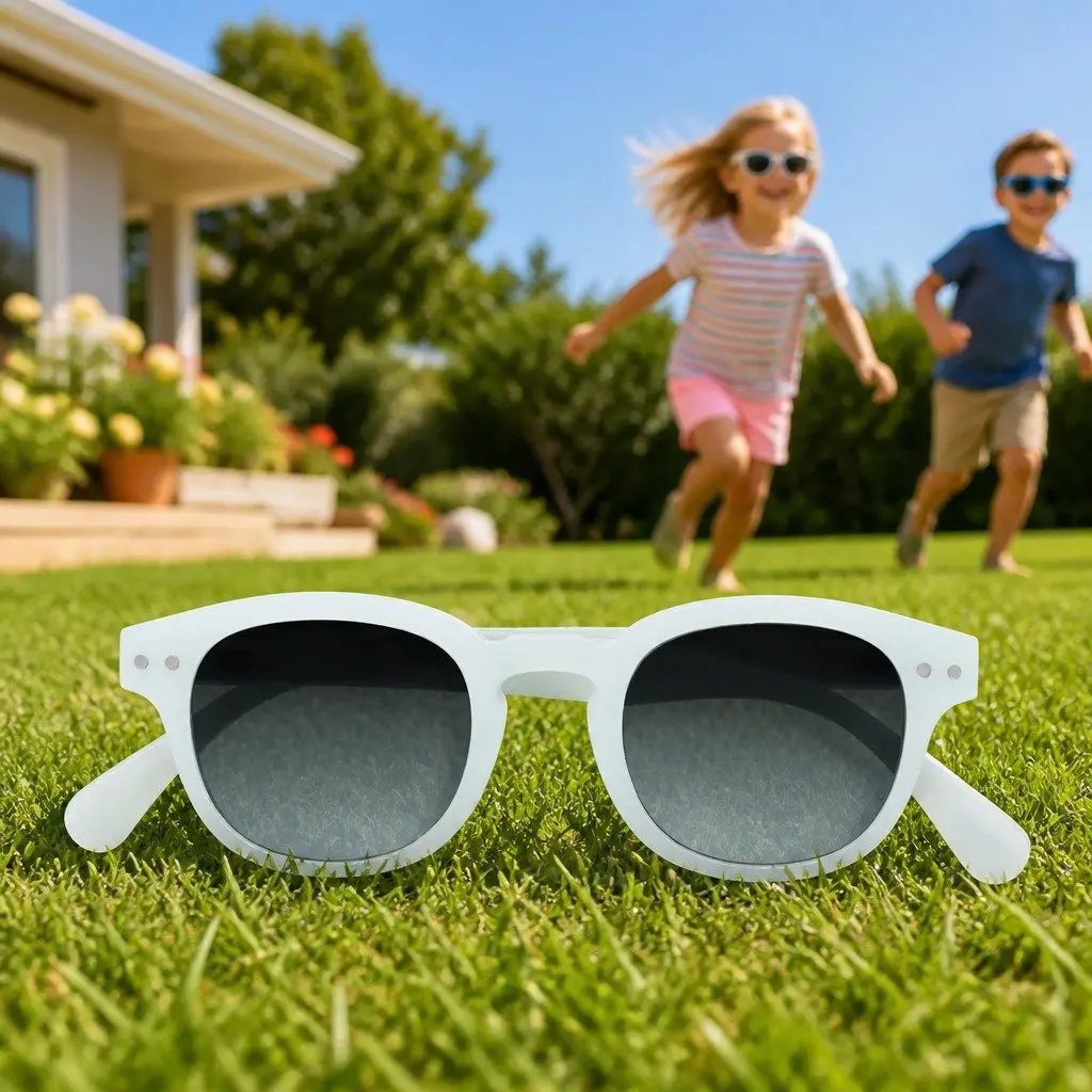 Kids Sunglasses Junior Collection Age 5-10 Years UV Protection Red Square Frame