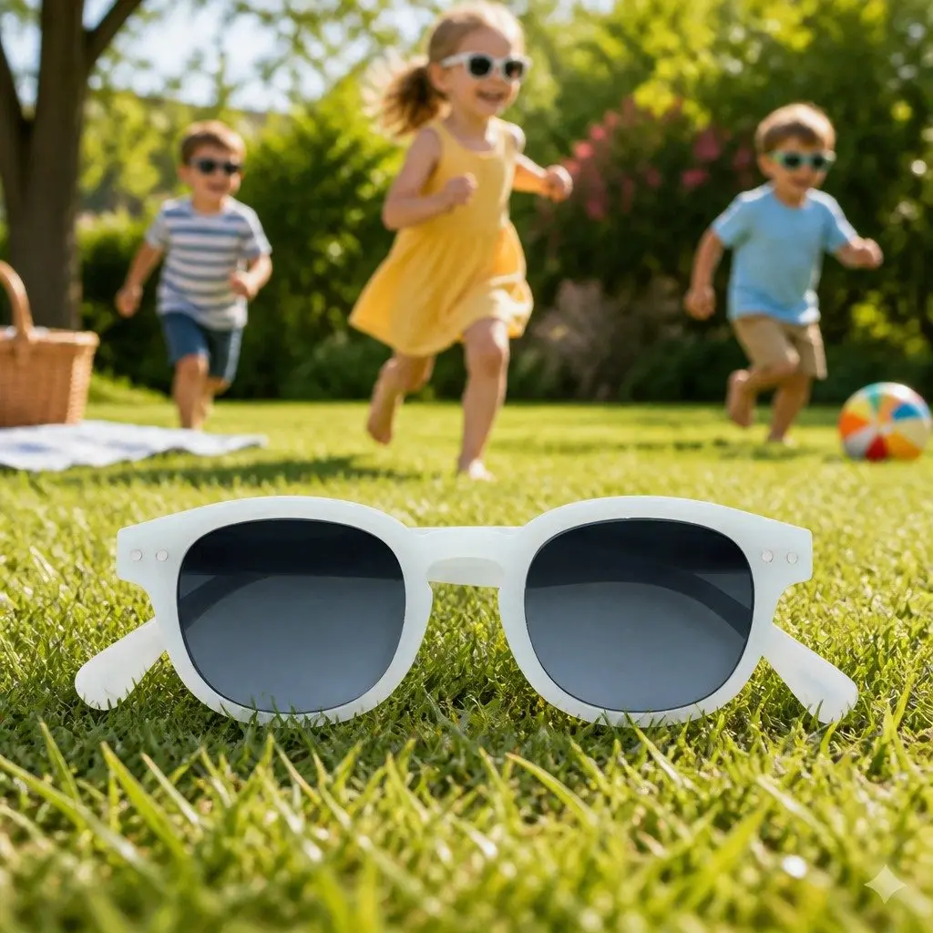 Kids Sunglasses Junior Collection Age 5-10 Years UV Protection Grey Square Frame