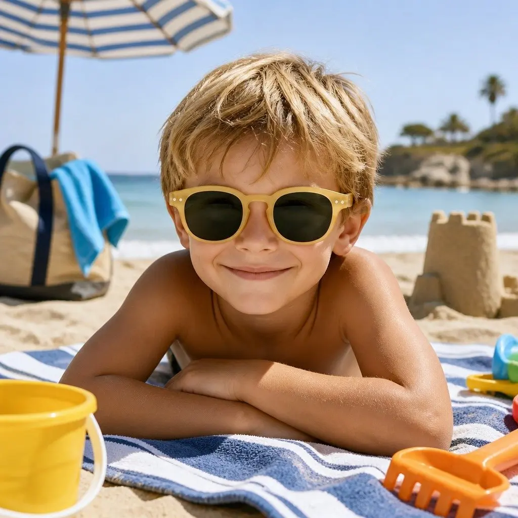 Kids Sunglasses Junior Collection Age 5-10 Years UV Protection Grey Square Frame