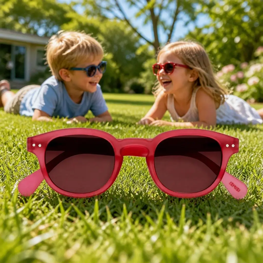 Kids Sunglasses Junior Collection Age 5-10 Years UV Protection Grey Square Frame