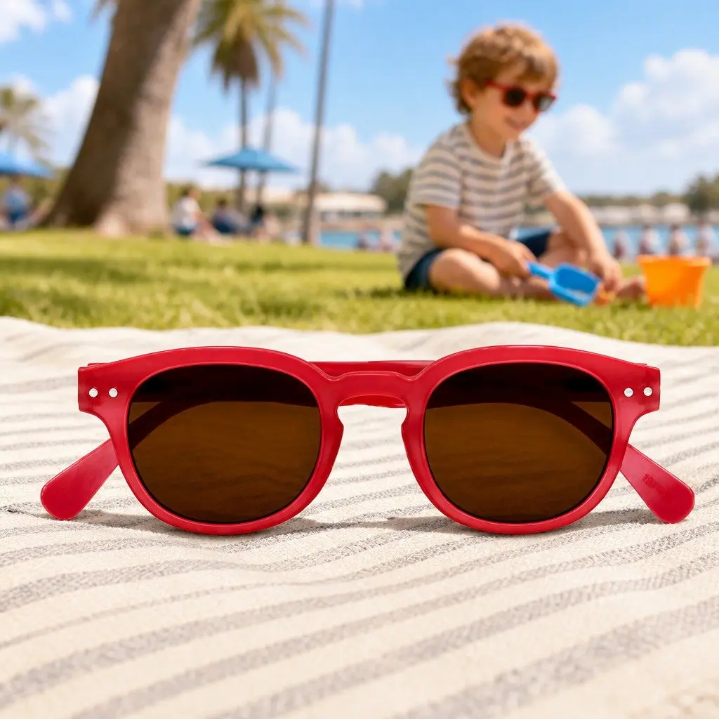 Kids Sunglasses Junior Collection Age 5-10 Years UV Protection Grey Square Frame