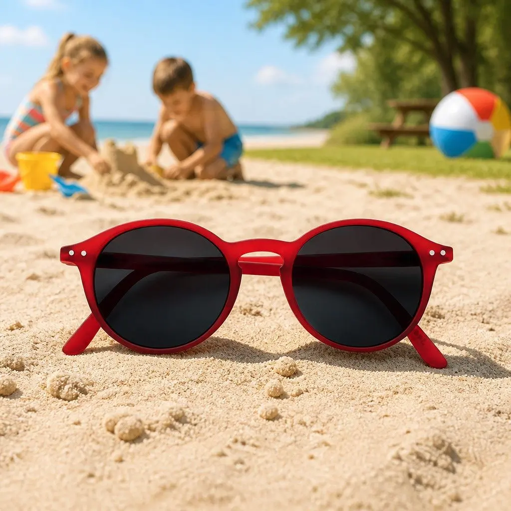 Kids Sunglasses Black Rounded Frame UV Protection 5-10 Years