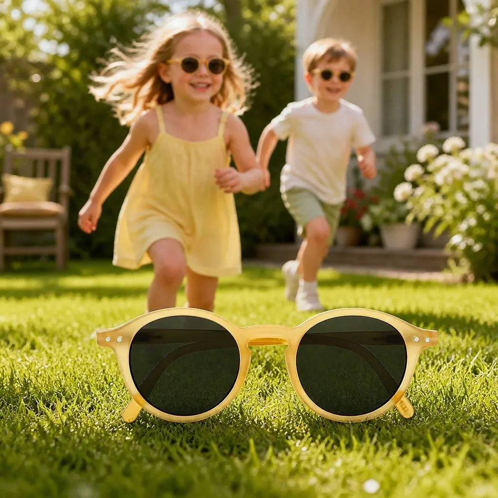 Kids Rounded Frame Sunglasses UV Protection Unisex Lightweight Age 5 to 10 Years