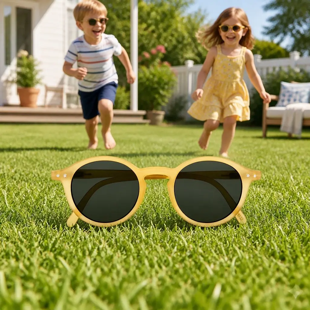 Kids Sunglasses Rounded Frame UV Protection Unisex 5-10 Years